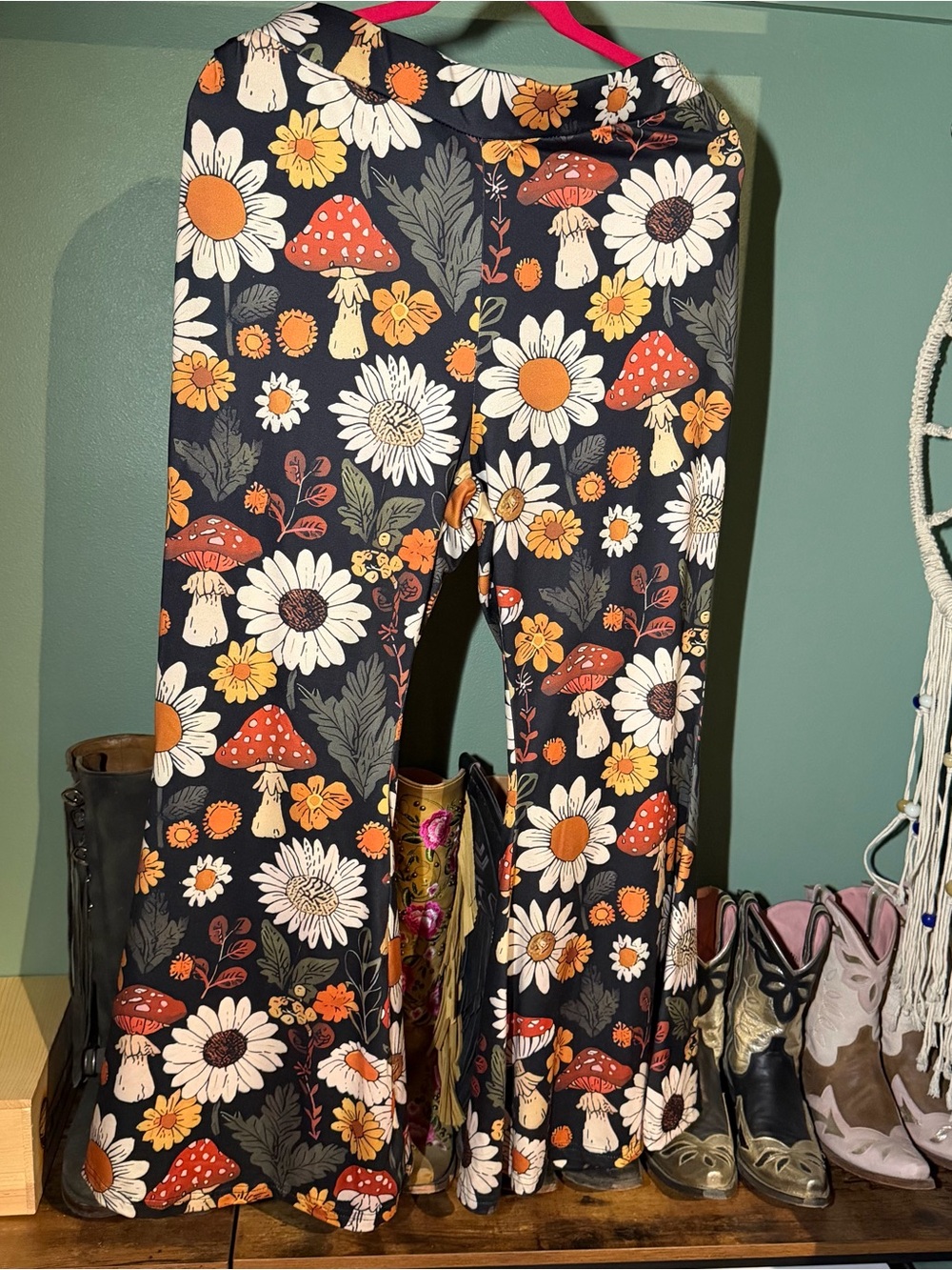 SHEIN Boho Daisy & Mushroom Pant Leggings 1xl
